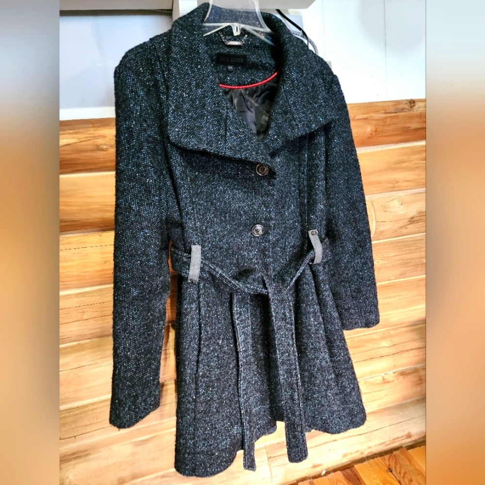 Steve Madden black tweed with specs of turquoise and peach like new 1X